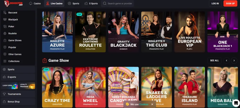 RoosterBet interface